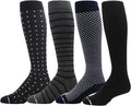 Dr. Motion 4 Pairs Men's Athletic Traveler Graduated Compression Knee High Socks by Dr.+Motion