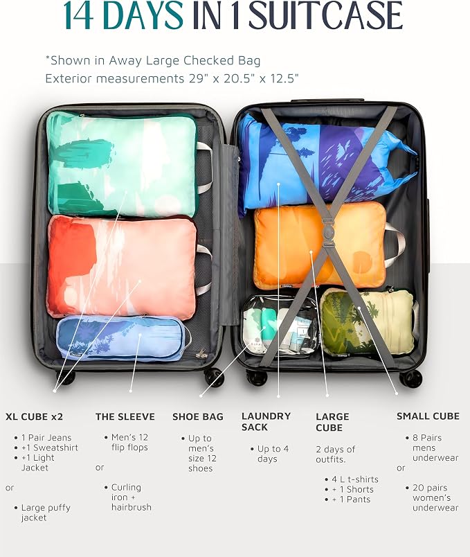 TRIPPED Travel Gear Large Compression Packing Cubes 7-Piece Set for Travel - Image 7