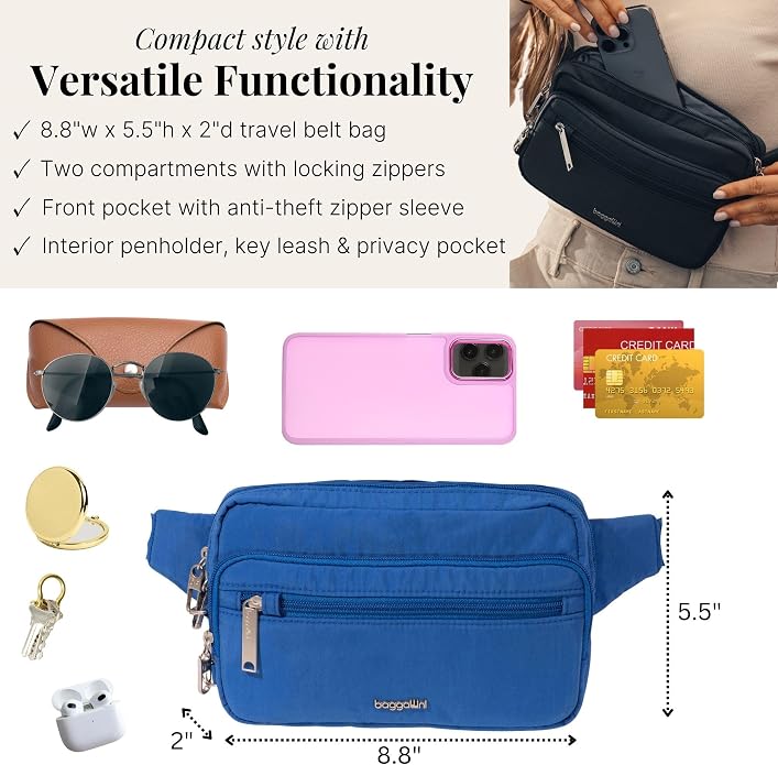 Baggallini Securtex Anti-Theft Belt Bag - Image 4