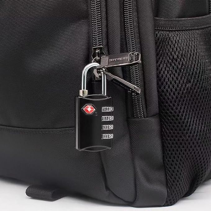 TSA Approved Locks for Luggage, 2PCS, 4 Digit Combination Cable Travel Locker for Luggage, Suitcases, Bags & Toolboxes, Zinc Alloy Body - Ideal Travel Small Gun Case Lock (Black, 2 Pack) - Image 7