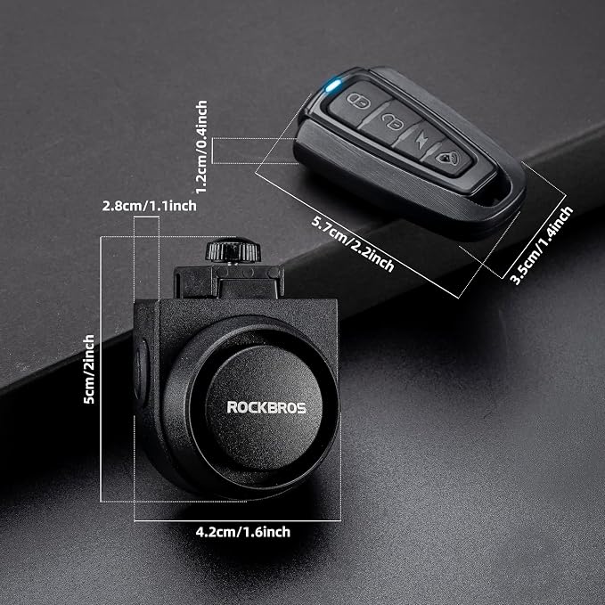 ROCKBROS 115dB Bike Alarm with Remote Vibration Motion Sensor Anti-Theft | IPX5 Waterproof, Wireless Remote Control, Vibration Anti-Theft Security System, Fit eBike Motorcycle Bicycle - Image 4