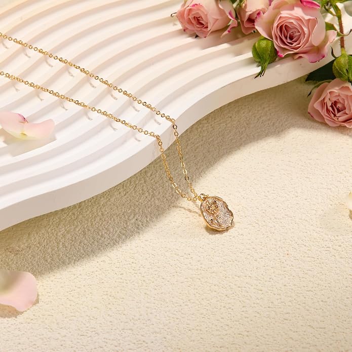 RZKING Golden Necklace for Women, Dainty Butterfly Heart Bow Rose Necklace, Gifts for Best Friend Sister Mom Girlfriend, Graduation Chritmas Birthday Anniversary Thank You Gifts - Image 4