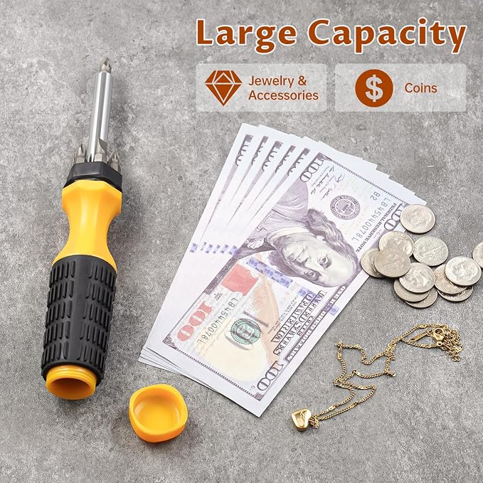 NiHome Screwdriver Diversion Safe Hidden Compartment Cash Storage | Secret Stash Container To Hide Money And Small Items, Realistic Safe In Plain Sight For Travel Toolbox Home Security - Image 2