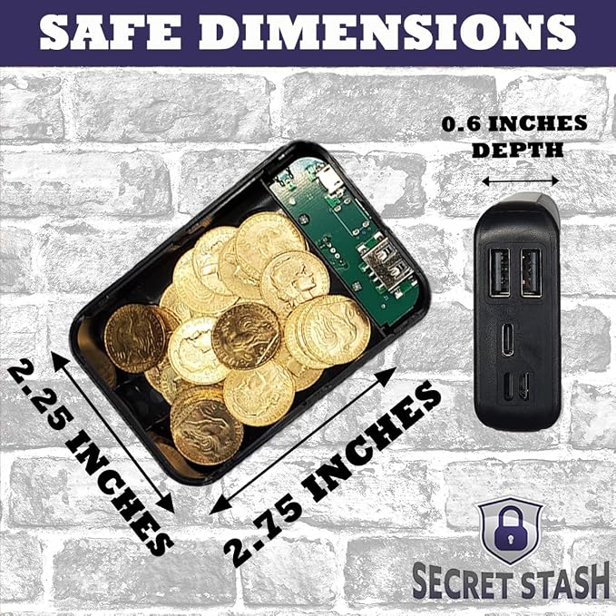 Secret Stash Portable USB Charger Diversion Safe - Money Hiding Gadgets Secret storage Safe Containers, Hidden Compartment Items Money Hider for Travel Hiding Places for Valuables Containers Traveling - Image 5
