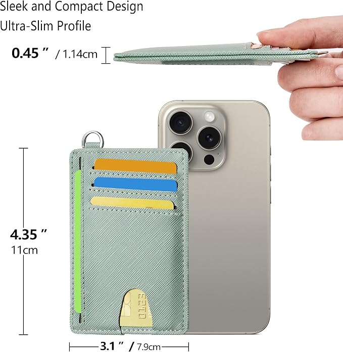 Mayski Slim Wallet, Credit Card Holder for Women, Minimalist Front Pocket RFID Blocking Card Cases, Small Wallet Women Men(Cross Green) - Image 7
