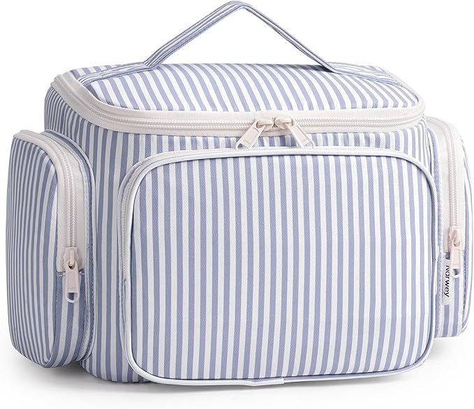 Narwey Hanging Travel Toiletry Bag for Women, Large Makeup Cosmetic Bag | Wide Open, Organized Pocket, Dry Wet Separation, Portable Bathroom Travel Bag for Full Size Toiletries, Vivid Pattern, Gifts by Narwey