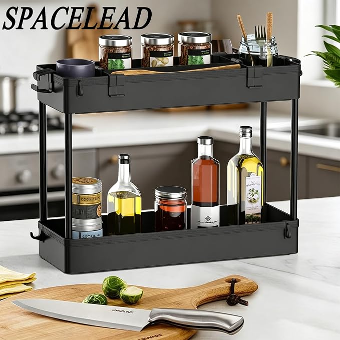 Slim Storage Cart 3 Tier,Bathroom Organizer Rolling Utility,Mobile Shelving Unit Slide Out for Office, Kitchen, Laundry Room & Narrow Places,Black - Image 7