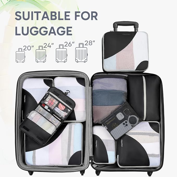 OlarHike 10 Set Packing Cubes for Travel,Gifts for Women Mom,Anti-Tearing Suitcase Organizer,with Over 1000 pcs Mesh Holes,Vacation Essentials & Accessories for Cruise Ship - Image 7
