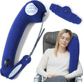 TRAVELREST Ultimate Travel Pillow & Body Pillow - Headrest, Auto, Bus, Train, Office Napping, Camping, Wheelchairs, Comfort and Support, Rolls Up, Straps to Airplane Seat & Car - Blue | Inflatable Travel Essential, Upper Compact Support, Sleeping Acces... by TRAVELREST