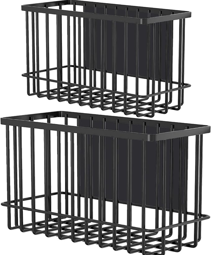 Magnetic Shelf Fridge Basket Bin for Whiteboard Washer Dryer Locker Cabinet | No Drilling Or Tools Needed, Reusable Magnet Organizer Classroom Office Home Kitchen Laundry Storage Rack Container Holder by Buyyyit
