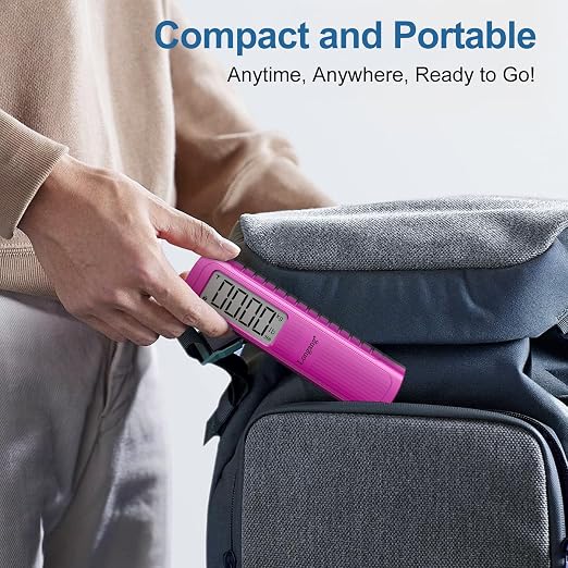Battery-Free Digital Luggage Scale, 110lbs/50kg Portable Handheld Hanging Scale for Luggages, Suitcases, Backpacks & Bags, Easy Weighing for Travel, No Need Batteries (Pink) - Image 6