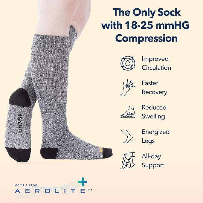 Aerolite+ Knee High Summer Compression Socks for Women & Men 18-25mmHg – Circulation Support & Swelling Relief for Travel, Nurses, Pregnancy – Breathable, Lightweight & Moisture-Wicking Bamboo - Image 3