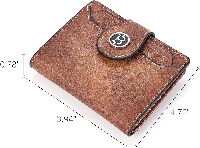 BOSTANTEN Leather Womens Wallet Small RFID Blocking Credit Card Holder | Removable ID Window, Zipper Coin Pocket, Bifold, Minimalist, Fits Small Purses, Daily Use, Ladies Gifts, Brown - Image 6