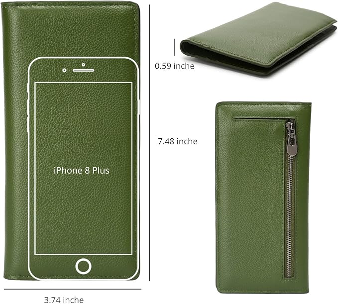 Bveyzi Ultra Slim Thin Leather RFID Blocking Credit Card Holder Bifold Clutch Wallets for Women - Image 5