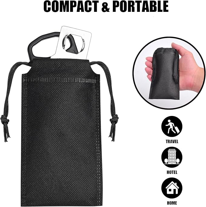 Portable Door Lock, Door Lock Self-Defense Security Device | Portable Door Locks for Travel Home, Apartment, Hotel, Living Motel, School Dorm, House for Open Inwards Door - Image 6