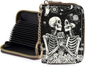 Credit Card Holder for Women,Small Rfid Wallet with Keychain Zipper,Cute PU Leather Card Case Wallet，Accordion Credit Card Wallets Gift,Skeleton Couple by Unknown