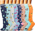 CHARMKING Compression Socks for Women & Men Circulation (8 Pairs) 15-20 mmHg Best Calf Socks Support for Athletic Cycling by CHARMKING
