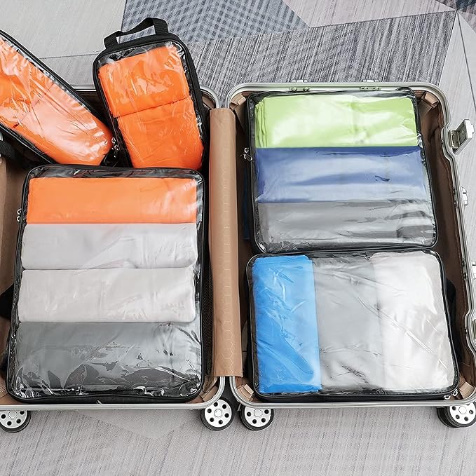 BAGAIL Transparent Compression Packing Cubes, Clear and Visible Travel Packing Organizer for backpack and suitcase - Image 6