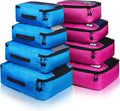 Packing Cubes large Luggage Organizers Bags For Travel Organizing Clothes | Mixed Color 8 Set Suitable family or two-person trips; breathable mesh make easy to sort; durable and convenient to store by Idesort