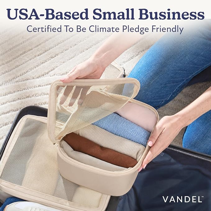 Vandel TSA-Friendly Packing Cubes for Carry On, Mesh Suitcase Organizer Bag | Professional Travel Organizer Bags for Women with Mesh Panel, Small Packing Cubes with Durable Zippers, Luggage Cube Set of 4 - Image 6