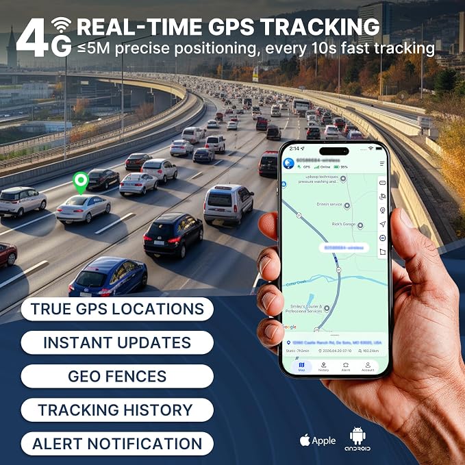 GPS Tracker for Vehicles, Magnetic Waterproof 4G LTE Car Tracker, 6000mAh Battery Up to 90-Days, Tracking Devices for Cars Hidden, Geo-Fence, Lifetime Support, Subscription Required - Image 2