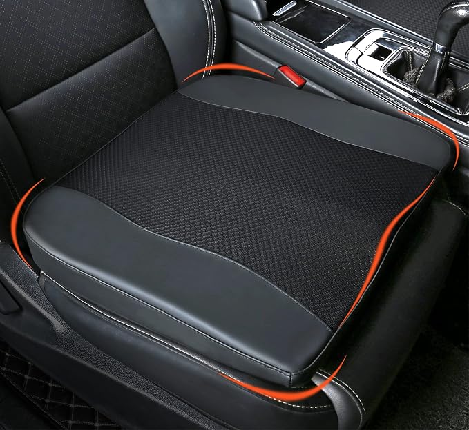 Lofty Aim Car Seat Cushion, Memory Foam Car Seat Cushions for Long Driving | Comfy Car Seat Pillow for Pain Relief, Driver Seat Cushion Adds Height, Butt Cushion for Car, Truck, Office Chair, Black by LoftyAim
