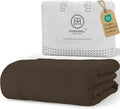 Threadmill Luxury Cotton Blankets for Twin Size Bed | All-Season 100% Cotton Twin Blanket for Bed | Herringbone Soft & Cozy Fall Thermal Blanket, 350GSM, 68x92 inches | Espresso by ThreadmillHomeLinen