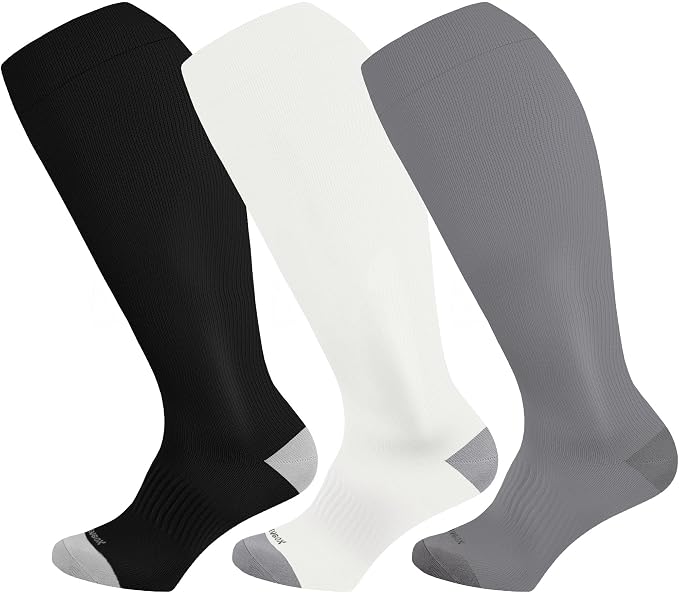 LEVSOX Wide Calf Compression Socks for Women & Men Extra Large Size Support Socks for Nurses Running Pregnant Travel, 15-20 mmHg by Levsox