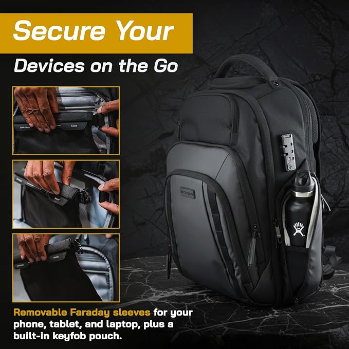 EMP Proof Backpack PRO, Faraday Backpack For Laptops & Devices | Military Grade Data Protection & Privacy Bag For Laptops, Standard, RFID Pockets, TSA Lock, Rainfly & 180 Degree Lay Flat - Image 2