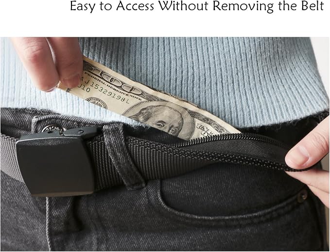SUOSDEY Travel Money Belt, Nylon Hidden Money Pocket Belt with Plastic Buckle - Image 5