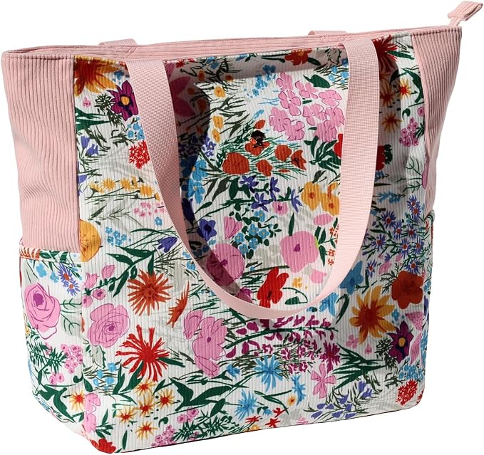 ESVAN Original Floral Water Resistant Large Tote Bag Shoulder Bag for Gym Beach Travel Daily Bags Upgraded - Image 3