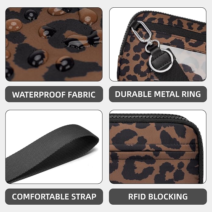 FODOKO Wristlet wallets for Women RFID crossbody bags with 4 Zippers | Checkered quilted nylon with credit card slots, cell phone organizer, and coin purse for travel and everyday carry - Image 5