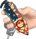 StingerUSA 140dBSiren Personal Safety Alarm Keychain Emergency Tool USAFlag | Panic Alarm Siren, Seatbelt Cutter, Car Window Breaker, Safety Device for Women Kid by Stinger