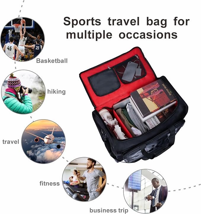 Shoe Bags for Travel Sneaker Travel Bag Shoes Duffel Bags Waterproof Gym Sports Luggage Sneakerhead Bag for Men with 3 Adjustable Dividers fit 4 Pairs Heavy Duty Travel Accessories (red) - Image 4