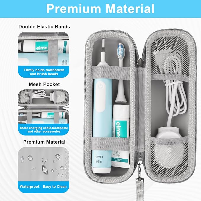 Toothbrush Travel Case for Oral B/Oral-B Pro 1000 1500 5000 7000 7500 9600/ Philips Sonicare 4100 5100 1100 6100 5300 Electric Toothbrush, Portable Hard Protective Storage Bag (Gradient) - Image 3