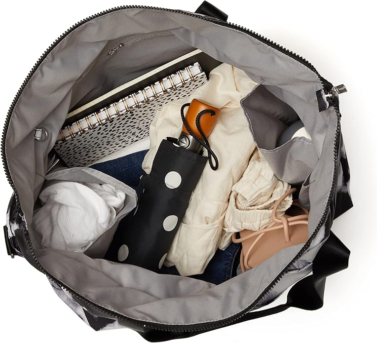 Baggallini Carryall Tote - Lightweight Nylon Zipper Top Weekender Travel Beach Bag w/Luggage Sleeve - Image 12