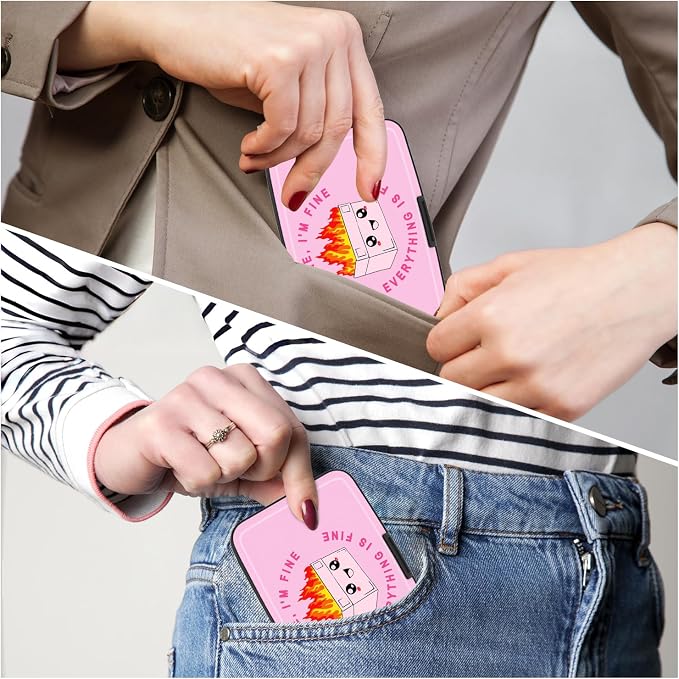 Card Holder Credit Cards Holder for Women RFID wallet women Business Card Holder Wallet Mini Aluminum Card Wallet RFID Blocking Slim Metal Hard Card for Women, Cute Dumpster - Image 6
