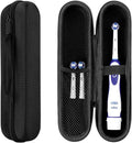 Travel Electric Toothbrush Case, Portable Container Holder Storage Box, PU Travel Case Compatible With Oral-B Pro 1500 8000, Philips 4100, 5100 6100, 9900 (Black PU 1pack) by LUEXBOX