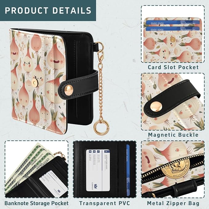 Cartoon Cute Onion Women's Wallets RFID Blocking,Credit Card Holder Bifold Wallet,Slim Card Cases,PU Leather Travel Wallet for men Girls - Image 5