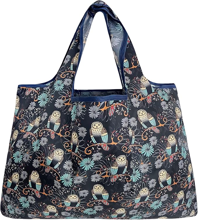 allydrew Large Foldable Tote Nylon Reusable Grocery Bags - Image 4