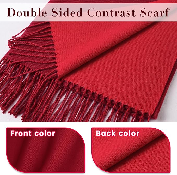 maamgic Women's Scarf Pashmina Shawls Blanket Scarf for Evening Dress | Soft Viscose Blend ,Lightweight,Large Scarf with Cozy Cashmere-Feel, Perfect For Weddings,Cruise Travel & Flights - Image 2