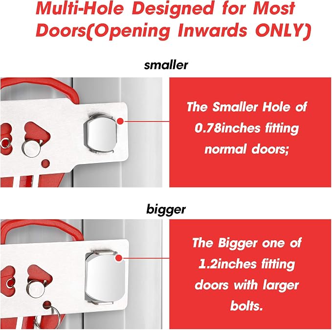 AceMining Portable Door Lock, Hotel Travel Door Lock Security for Home | Hotel Safety Device for Door Security, Portable Lock for Hotel Room, Apartment, College Dorm and Travel - Image 2