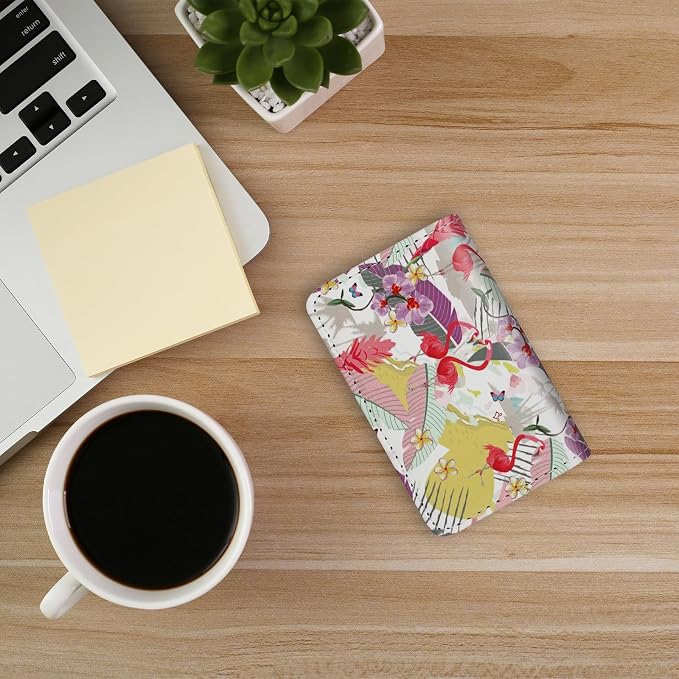 Business Card Holder，PU Leather Business Card Case Color Printing Pattern Card Holder Wallet，Pockets Magnetic Credit Card Holders for Men and Women - Rose Flowers - Image 6
