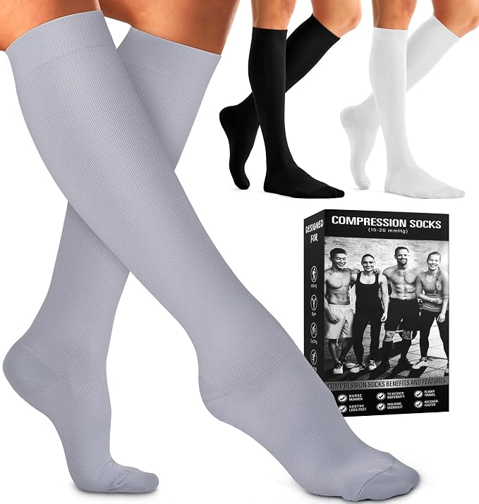 Compression Socks for Women & Men (3 pairs) - Best Support for Nurses, Running, Hiking, Recovery & Flight Socks - Image 7