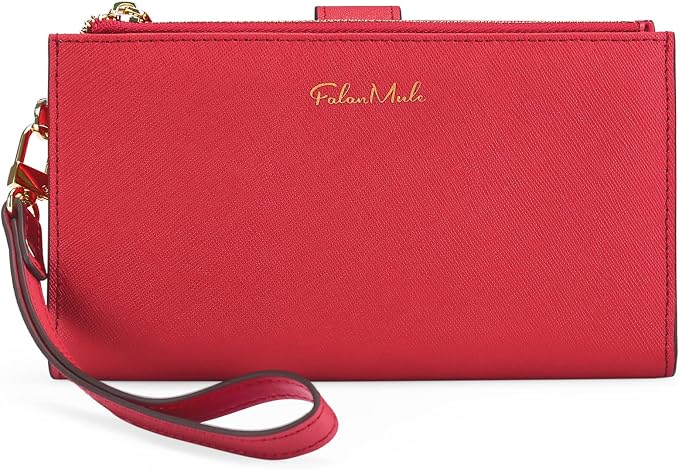 Wallets for Women Trifold Wristlet Wallets Large Capacity RFID Blocking Ladies Purse Credit Card Holder by FALANMULE