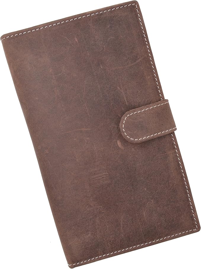 Marshal Bifold Leather RFID Blocking Wallet For Men & Women | Genuine Leather Holder With 19 Slots, 2 Bill Compartments & ID Window | For Credit/Debit Cards, Money & More (Vintage with Snap) - Image 2