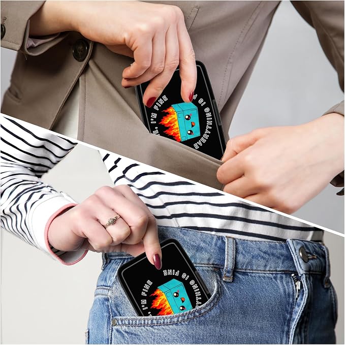 Card Holder Credit Cards Holder for Women RFID wallet women Business Card Holder Wallet Mini Aluminum Card Wallet RFID Blocking Slim Metal Hard Card for Women, Cartoon Dustbin - Image 6