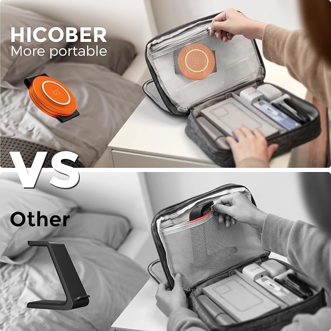 HICOBER 3-in-1 Wireless Charging Station for iPhone, Watch, AirPods, Orange | Charge 3 devices at once, foldable, case-friendly and ready for travel - Image 5