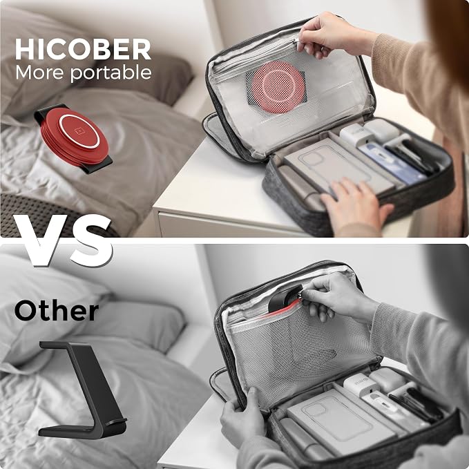 HICOBER 3IN1 Wireless Charging Station for iPhone, Watch, AirPods, Dark Red | Charge 3 devices at once, foldable, case-friendly and ready for travel - Image 5