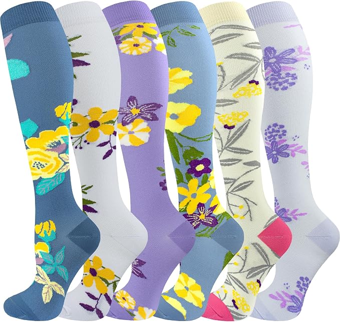 cerpite Compression Socks for Women & Men 6 Pairs Knee High Compression Socks 20-30 mmhg Best for Running,Nurse,Travel by Cerpitesportsstyles